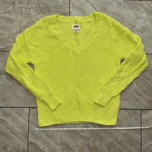 Neon green V-neck Sweater